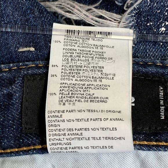 DSQUARED2 Size 32 Indigo Sashiko Distressed Denim Button Fly Jeans - Picture 6 of 6